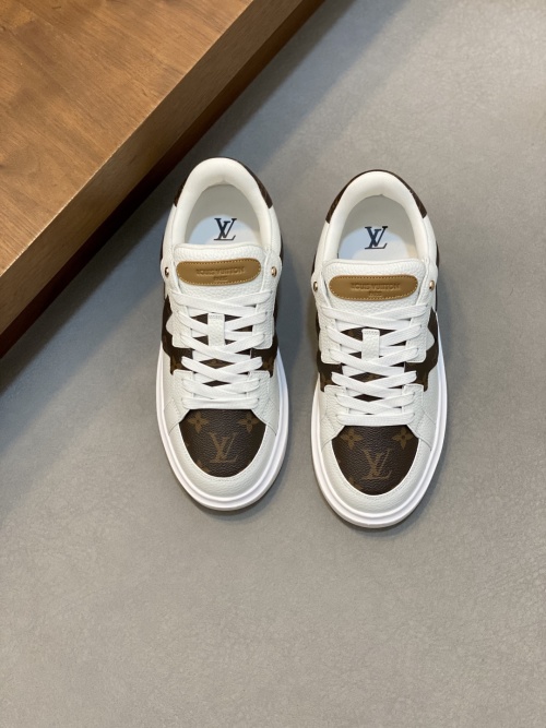 Louis Vuitton Men's Trainer Sneaker in White Leather with Monogram Details 1 Louis Vuitton Men's Trainer Sneaker in White Leather with Monogram Details