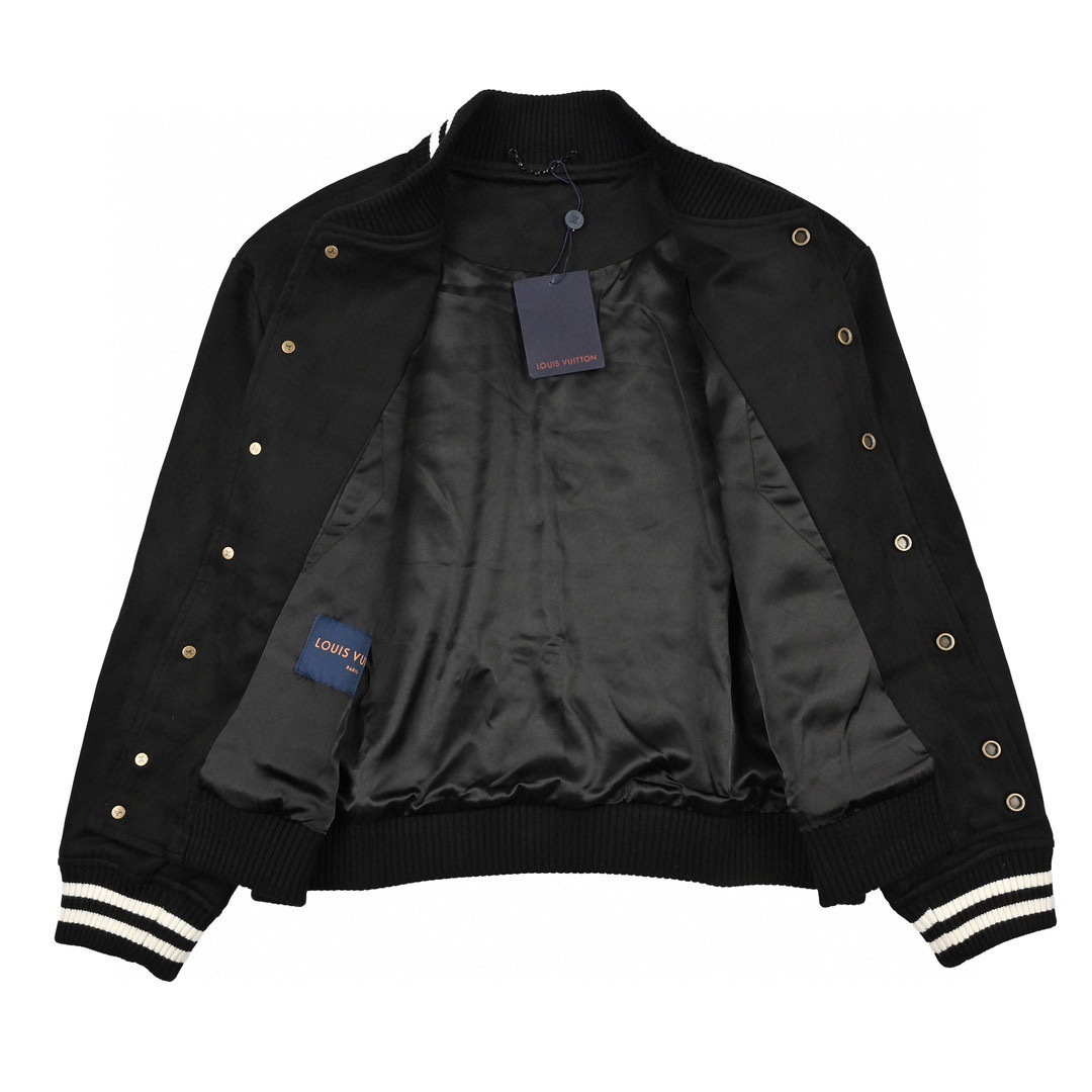 现货 1v 24FW 四叶草钻饰麂皮棒球服