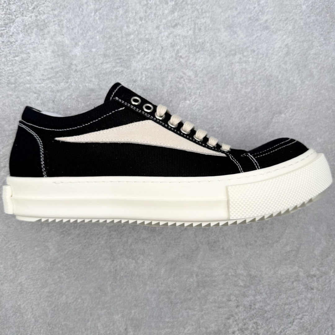 ＃DG纯原 Rick Owens Drkshdw 瑞克·欧文斯低帮牛仔布时尚运动板鞋 黑色 二级市场已经7K以上 平台客