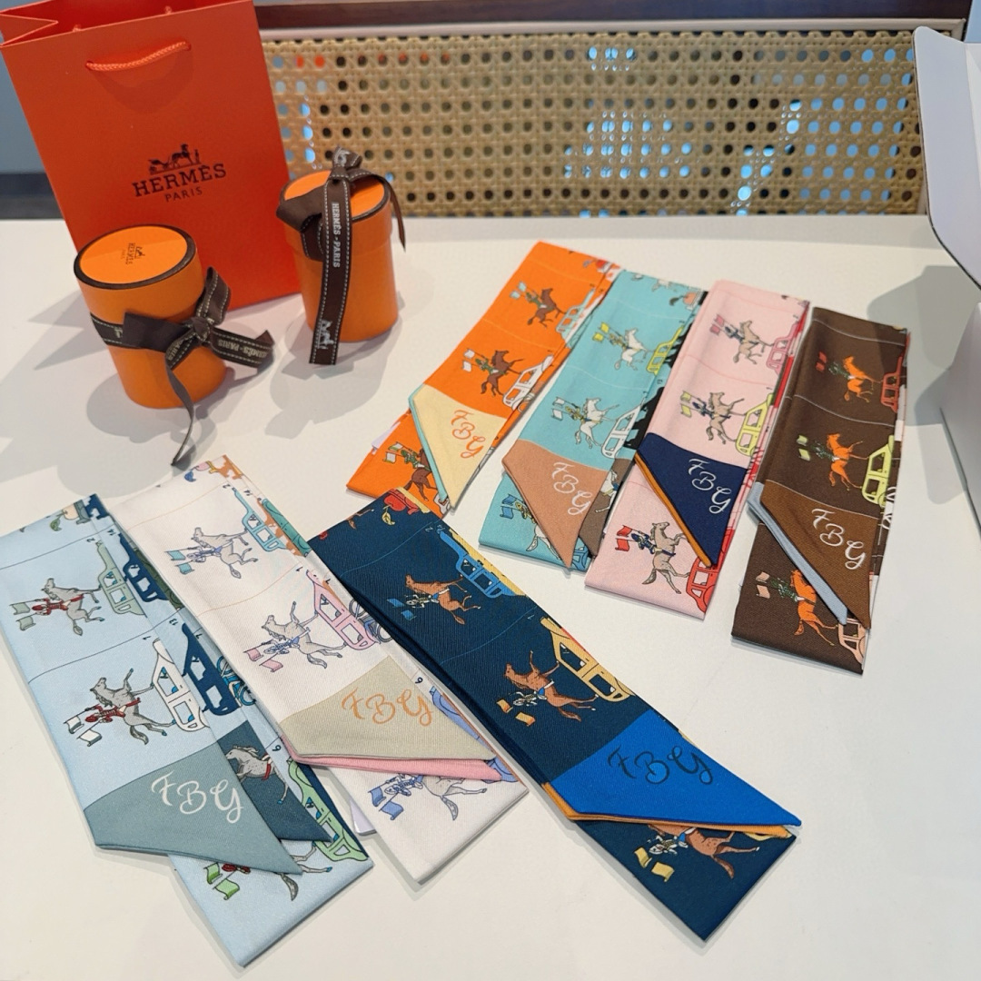 NO:306420,Hermes Parade twilly Hermes hermes 2025 mulberry silk, 18 mulberry twill silk 86x5cm double-sided pattern scarf streamer, streamer, hair tie, hermes, hermes, real silk19860909爱马仕巡游 twilly 爱马仕 hermes 2025 桑蚕丝,18姆米斜纹真丝 86x5cm 双面图案丝巾飘带,飘带，发束,hermes,hermes,real silk,accessory