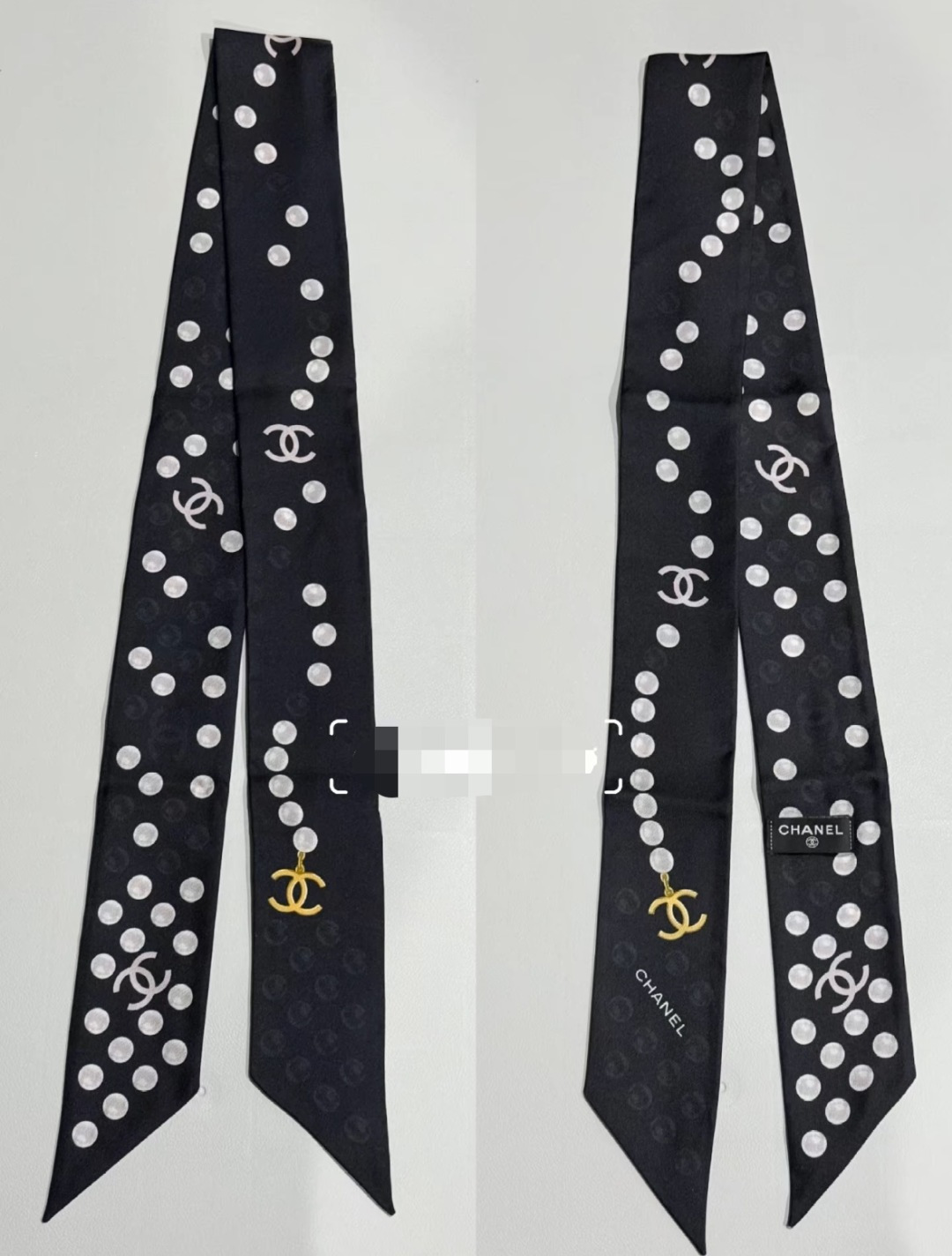 NO:306523,High-quality dark pattern little pearls, same style for counter!  Chanel hairband/streamer style!  It can be used as a small scarf, tied hair, tied with handbags, tied to wrist decoration!  Multifunctional matching is available for you!  Double-sided twill silk!  Specifications 6*120!  silk scarf, streamer, streamer, hair tie, chanel, real silk19860909高品质暗纹小珍珠 专柜同款！香奈儿束发带/飘带款！可当小围巾,绑头发,绑手袋,绑在手腕装饰！多功能随便你搭配！双面斜纹真丝！规格6*120！丝巾,飘带,飘带，发束,chanel,real silk,accessory