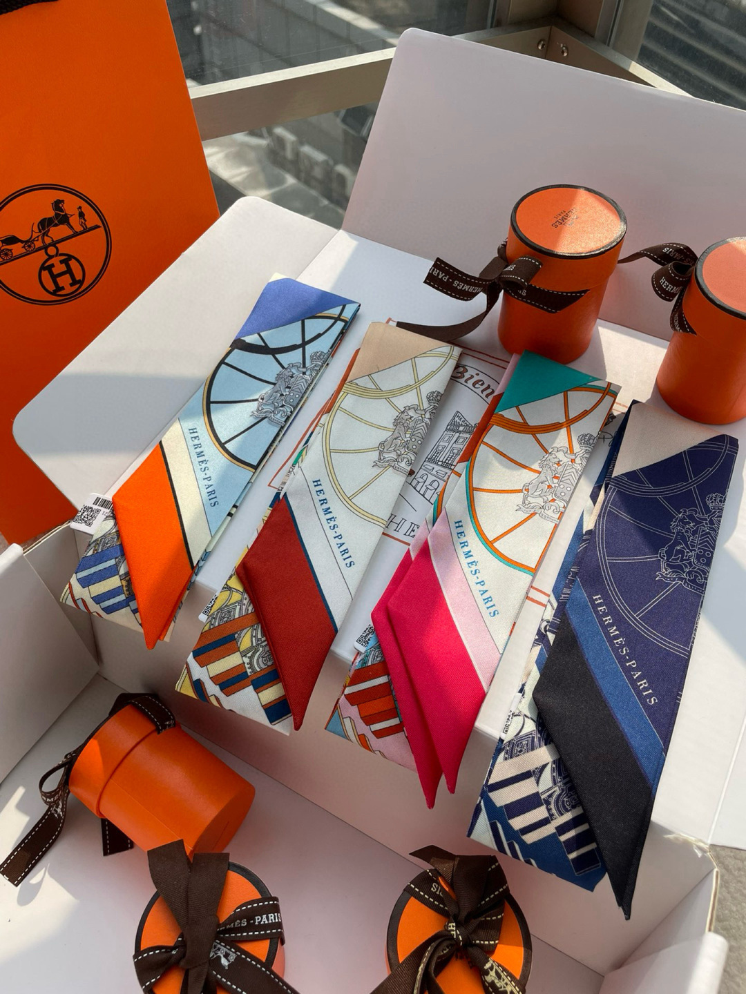 [Hermès Small Ribbons]new twilly Jumping spring 5*86cm And Dimitrili Baishenko