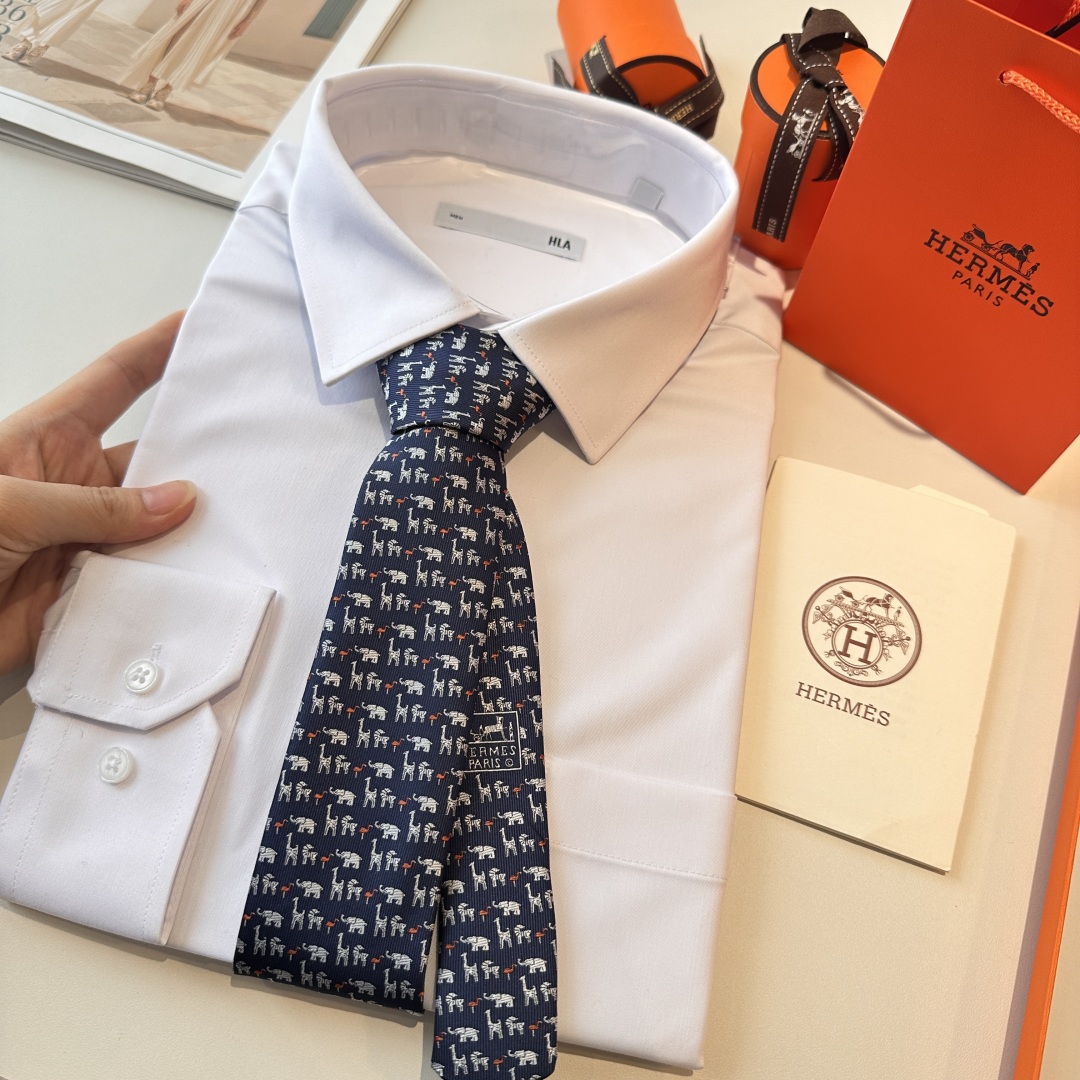 💰85爱马仕动物系列 男士新款领带 👔👔，让男士可以充分展示自己个性。100%顶级斜纹真丝手工定制‼