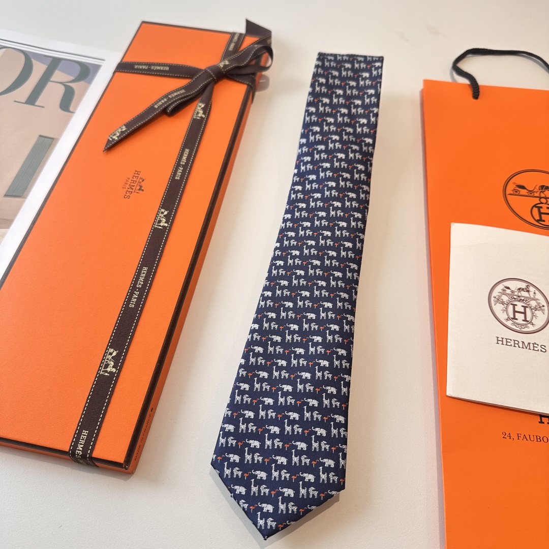 💰85爱马仕动物系列 男士新款领带 👔👔，让男士可以充分展示自己个性。100%顶级斜纹真丝手工定制‼