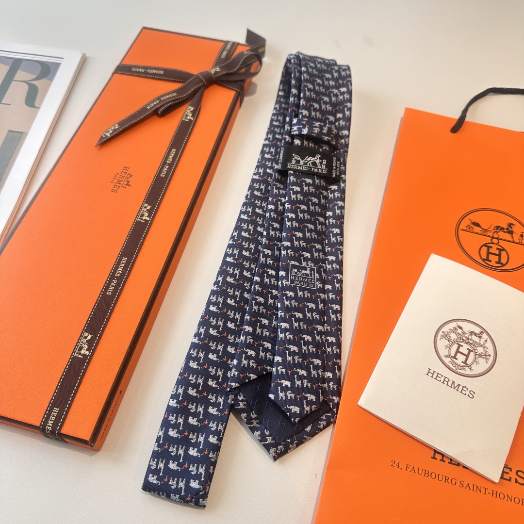 💰85爱马仕动物系列 男士新款领带 👔👔，让男士可以充分展示自己个性。100%顶级斜纹真丝手工定制‼
