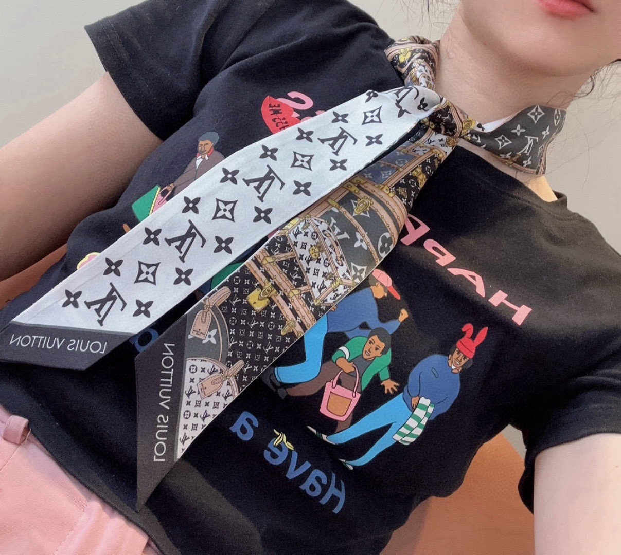 Louis Vuitton Monogram Silk Twilly Scarf | Versatile Bandana & Hair Accessory
