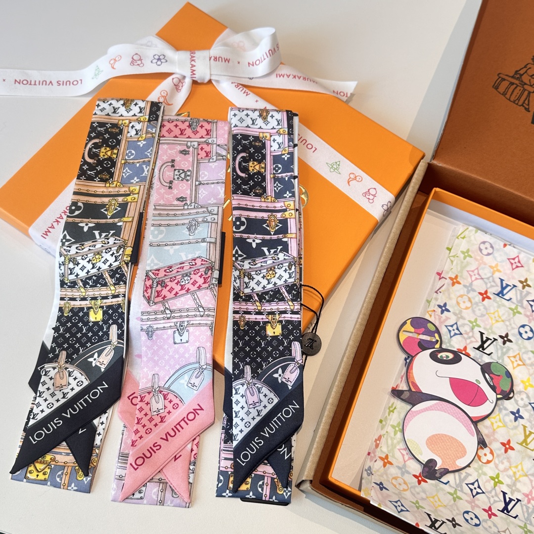 Louis Vuitton Monogram Silk Twilly Scarf, Multi-Use Designer Bandana