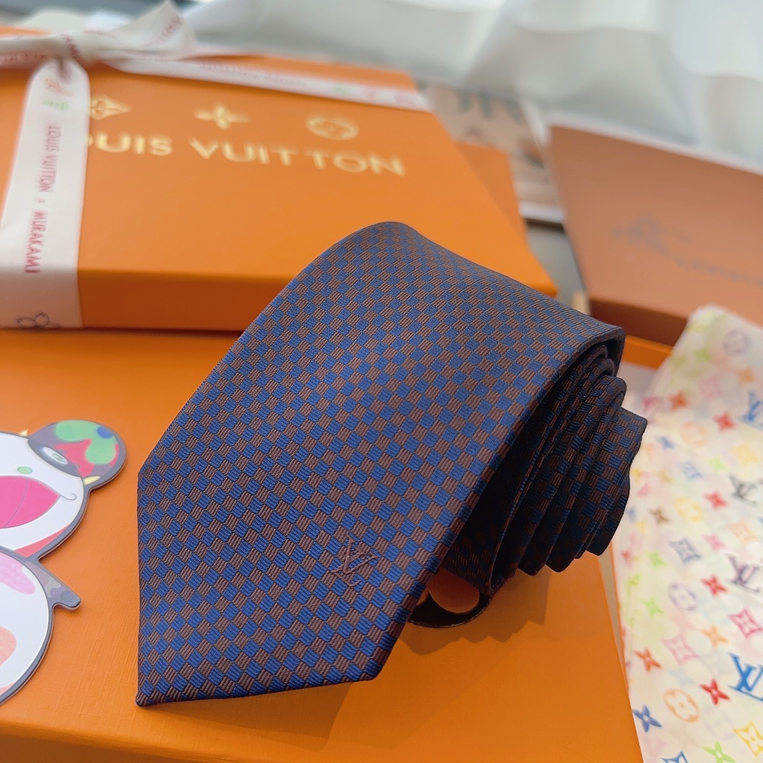特价 LV领带 新款来袭 路易威登经典领带👔「棋盘格子」l'花纹，男士必备单品超时尚！高端品质 版型面料