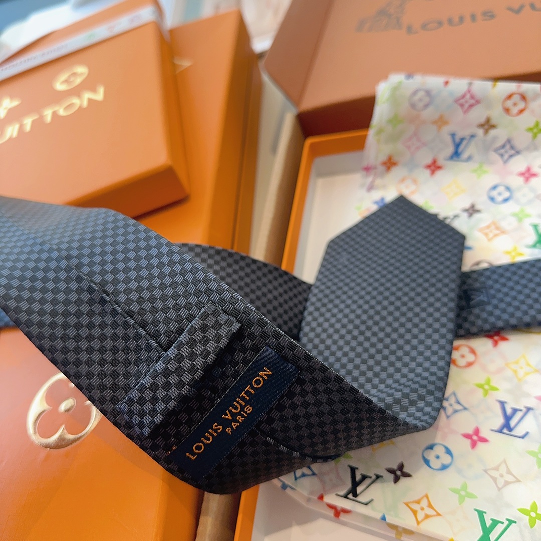 特价 LV领带 新款来袭 路易威登经典领带👔「棋盘格子」l'花纹，男士必备单品超时尚！高端品质 版型面料