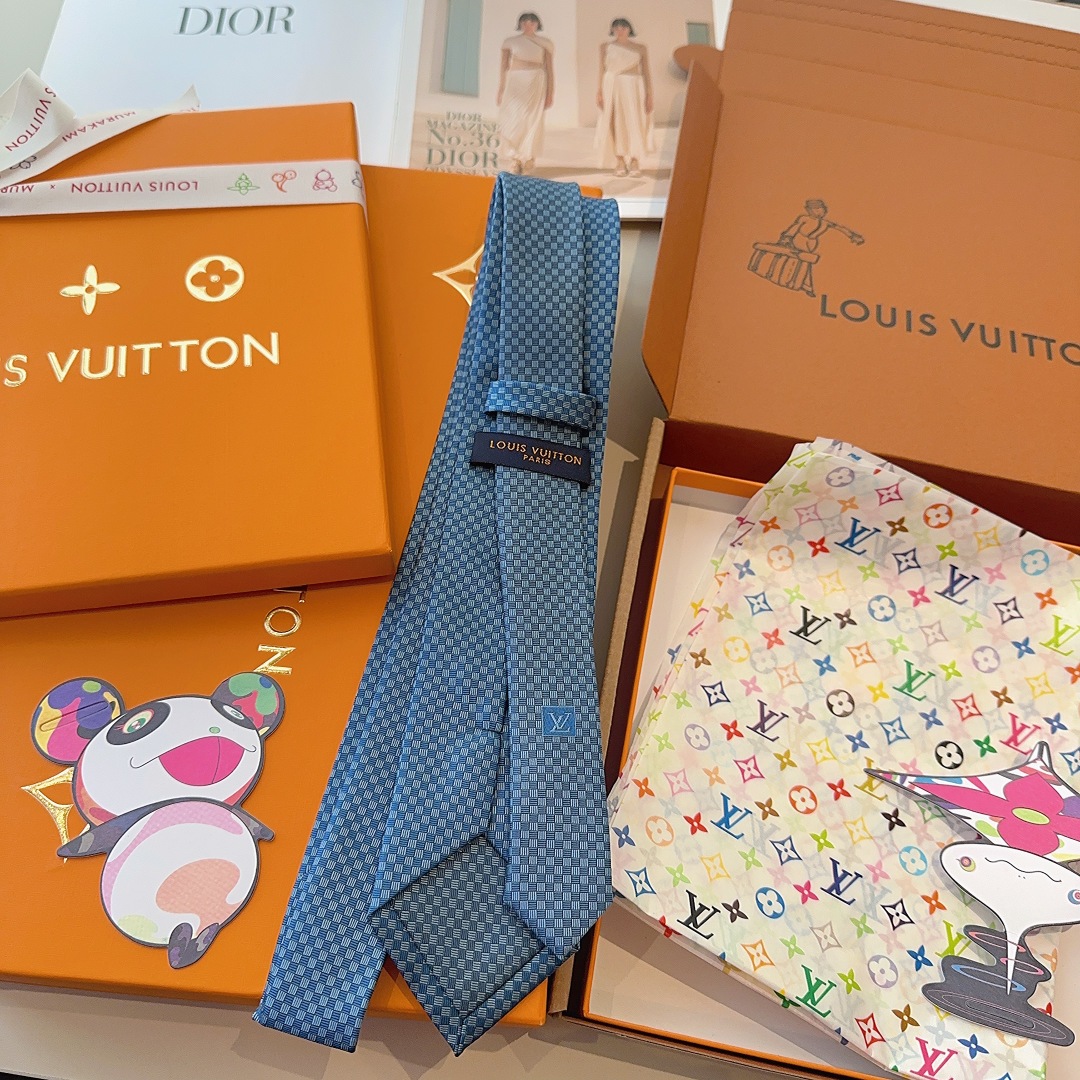 特价 LV领带 新款来袭 路易威登经典领带👔「棋盘格子」l'花纹，男士必备单品超时尚！高端品质 版型面料
