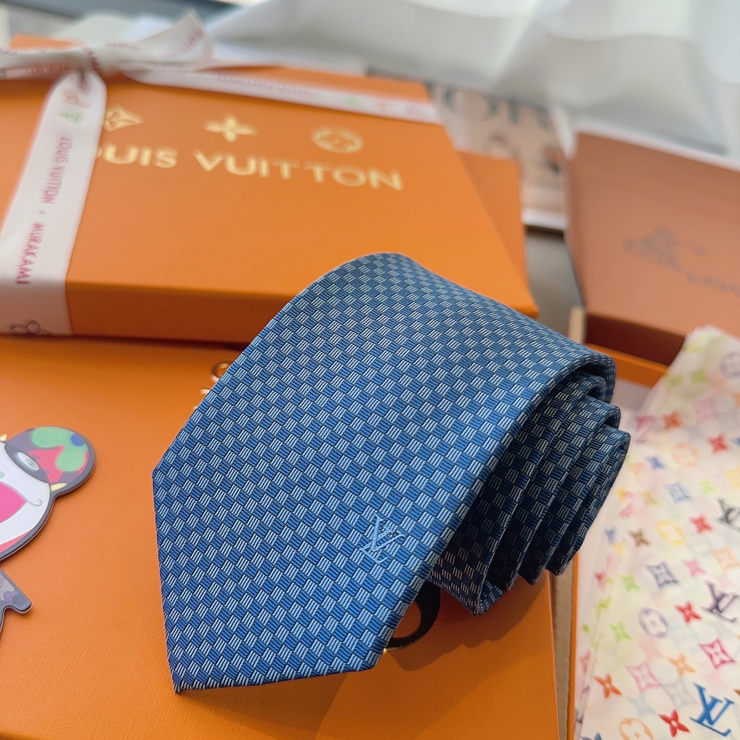 特价 LV领带 新款来袭 路易威登经典领带👔「棋盘格子」l'花纹，男士必备单品超时尚！高端品质 版型面料
