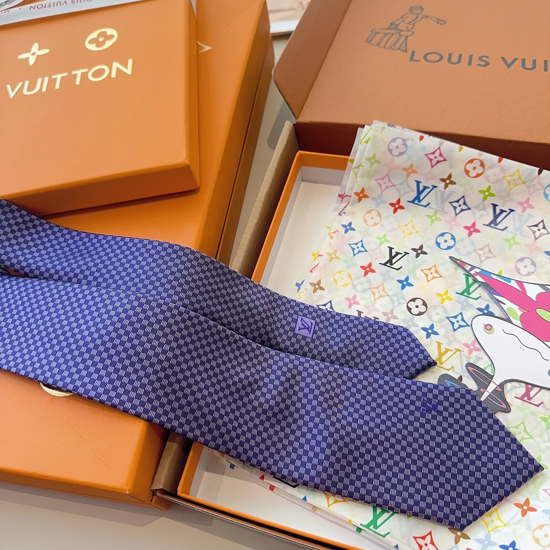 特价 LV领带 新款来袭 路易威登经典领带👔「棋盘格子」l'花纹，男士必备单品超时尚！高端品质 版型面料