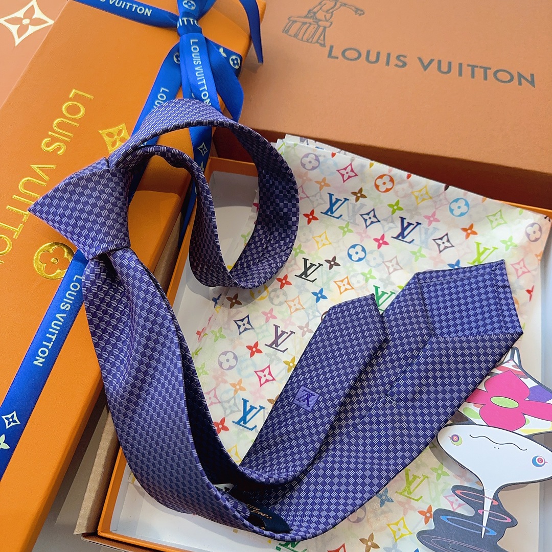 特价 LV领带 新款来袭 路易威登经典领带👔「棋盘格子」l'花纹，男士必备单品超时尚！高端品质 版型面料