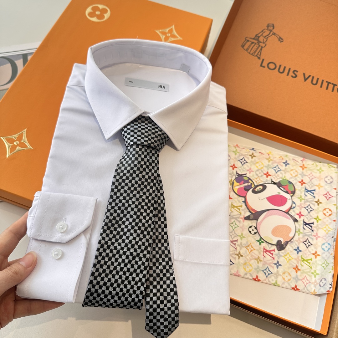 特价 LV领带 新款来袭 路易威登经典领带👔「棋盘格子」l'花纹，男士必备单品超时尚！高端品质 版型面料