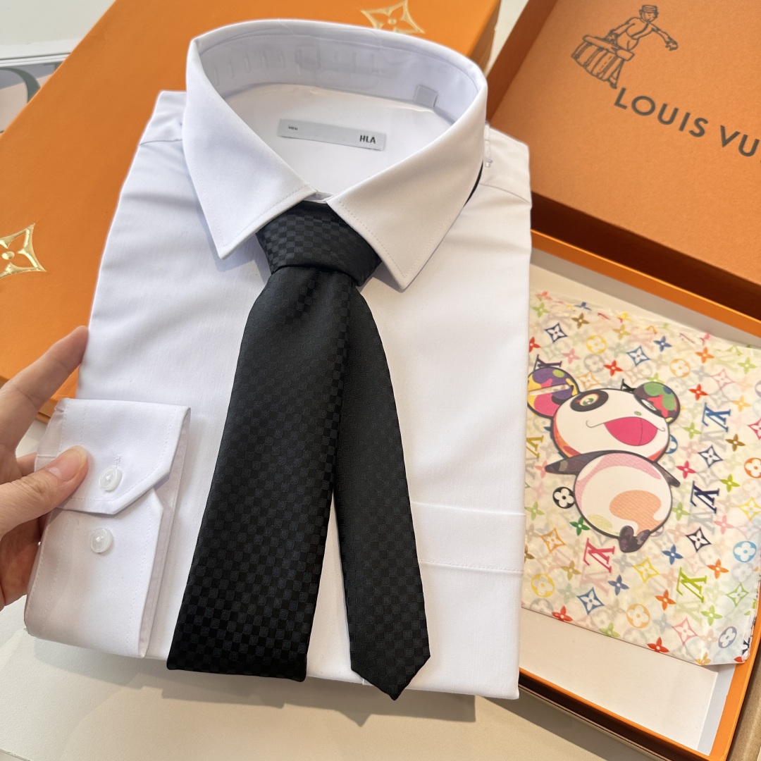 特价 LV领带 新款来袭 路易威登经典领带👔「棋盘格子」l'花纹，男士必备单品超时尚！高端品质 版型面料