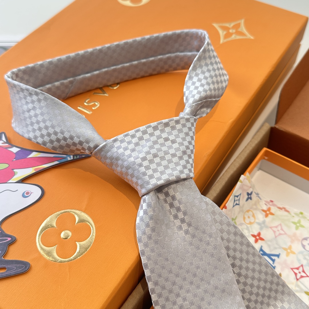 特价 LV领带 新款来袭 路易威登经典领带👔「棋盘格子」l'花纹，男士必备单品超时尚！高端品质 版型面料