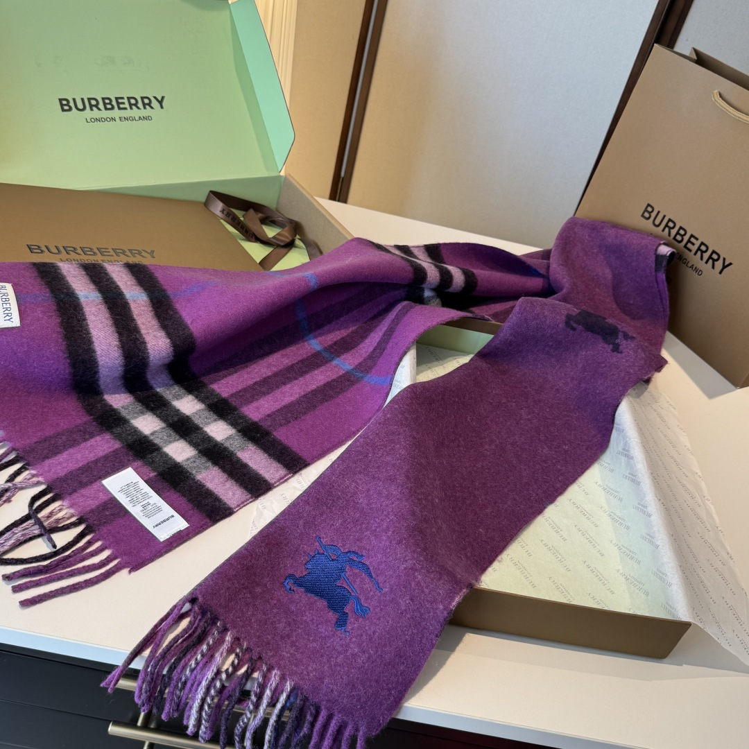 ❤️最新款 B双刺 双面刺绣➕印花➕提花 大密度双面羊绒格子围巾 超高难度工艺 绝非一般coPy能做 原