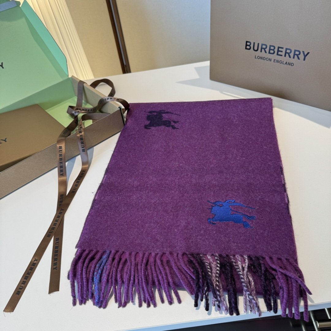 ❤️最新款 B双刺 双面刺绣➕印花➕提花 大密度双面羊绒格子围巾 超高难度工艺 绝非一般coPy能做 原