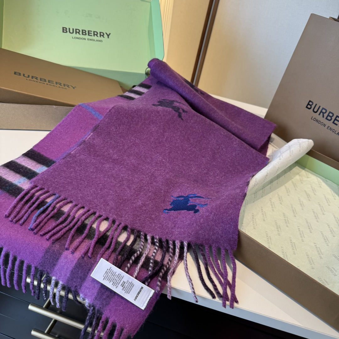 ❤️最新款 B双刺 双面刺绣➕印花➕提花 大密度双面羊绒格子围巾 超高难度工艺 绝非一般coPy能做 原