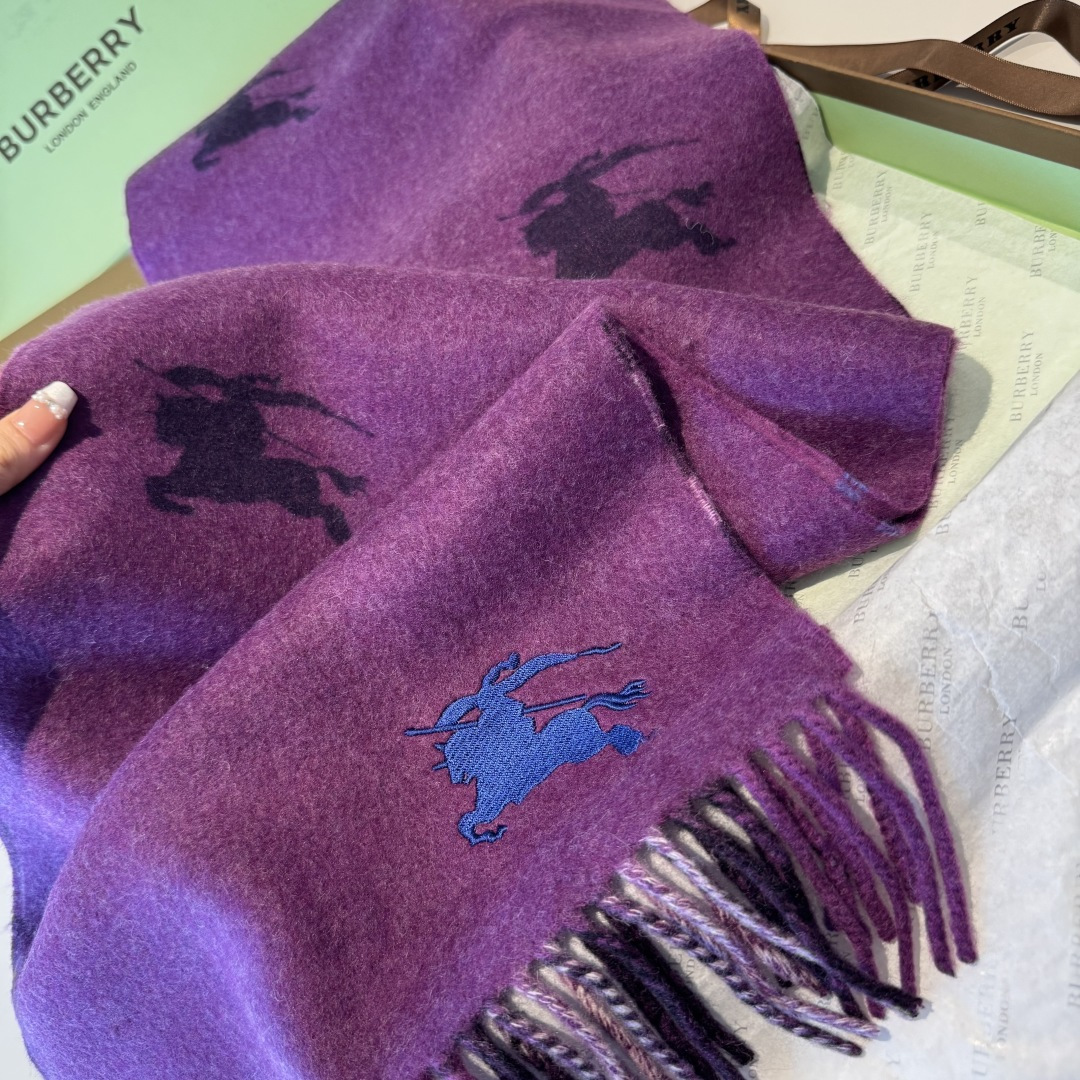 ❤️最新款 B双刺 双面刺绣➕印花➕提花 大密度双面羊绒格子围巾 超高难度工艺 绝非一般coPy能做 原