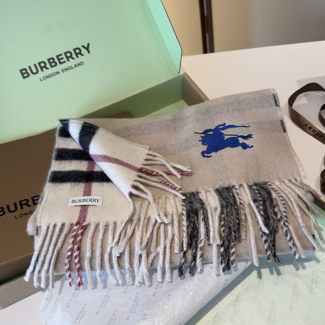 ❤️最新款 B双刺 双面刺绣➕印花➕提花 大密度双面羊绒格子围巾 超高难度工艺 绝非一般coPy能做 原
