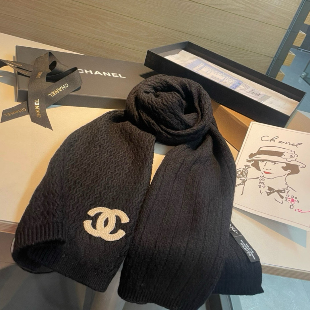 👑👑Chanel24秋冬新款刺绣24b针织围巾羊绒针织长巾‼️美翻了[流泪]御用殿堂级极品‼️新款在售 