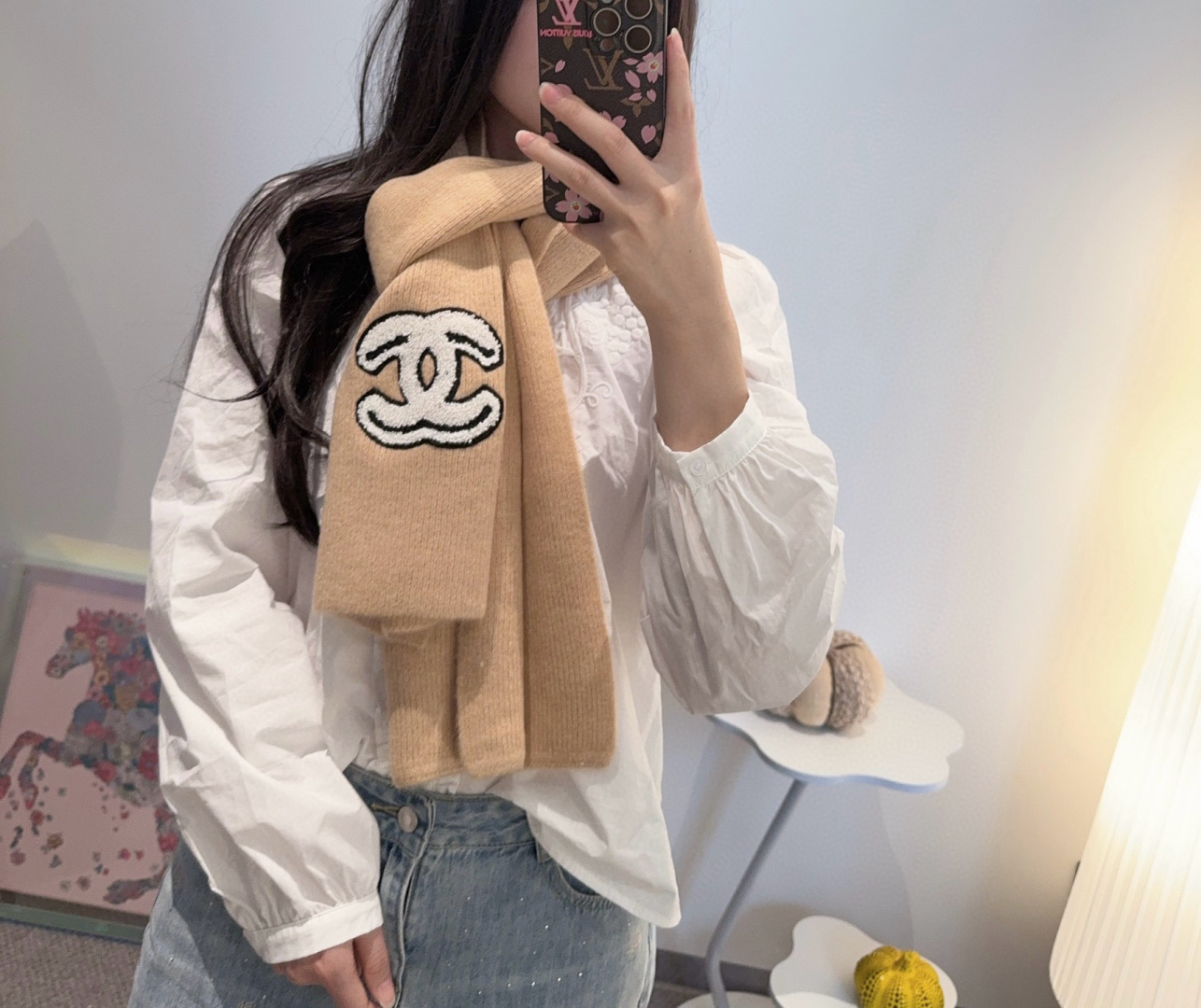 👑👑Chanel25秋冬新款针织围巾羊绒针织长巾‼️美翻了[流泪]御用殿堂级极品‼️新款在售 进口纯羊绒