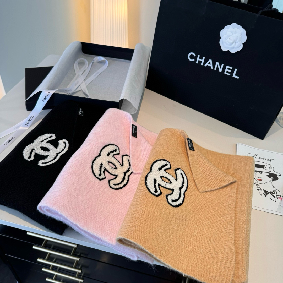 👑👑Chanel25秋冬新款针织围巾羊绒针织长巾‼️美翻了[流泪]御用殿堂级极品‼️新款在售 进口纯羊绒