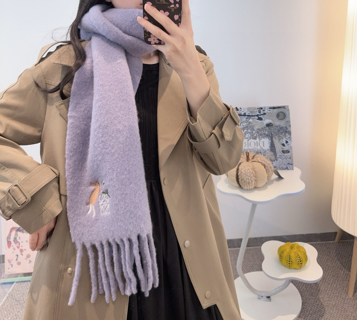 ▪❤️️罗意威超美新款马海毛围巾！超级推荐入手！】质感好货！主打的马海毛围巾~据说超难买哦！！打了好多次