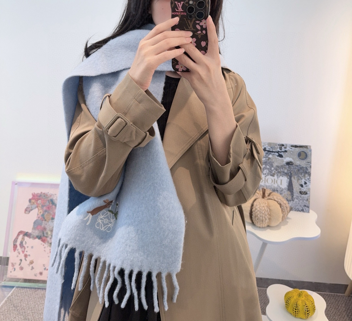 ▪❤️️罗意威超美新款马海毛围巾！超级推荐入手！】质感好货！主打的马海毛围巾~据说超难买哦！！打了好多次