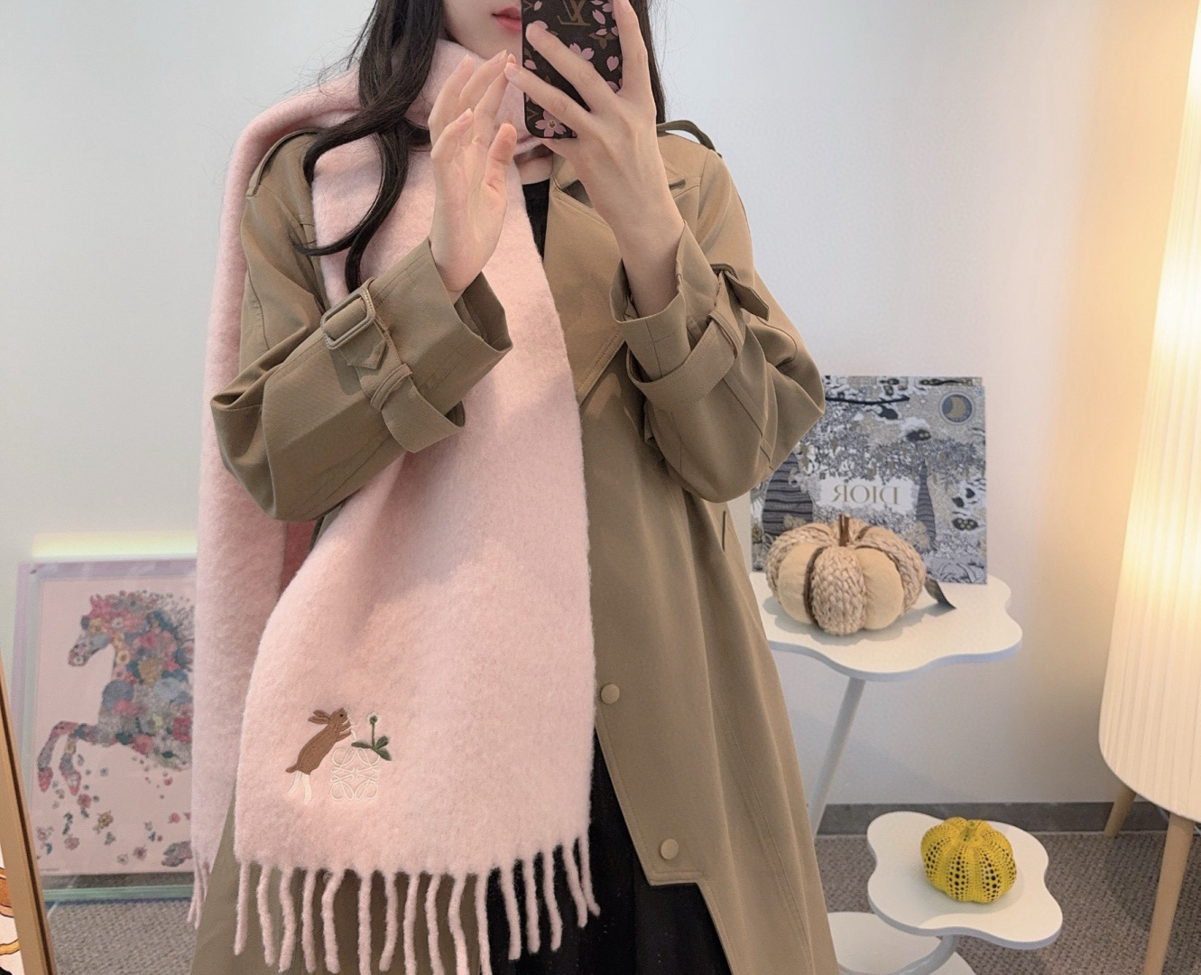 ▪❤️️罗意威超美新款马海毛围巾！超级推荐入手！】质感好货！主打的马海毛围巾~据说超难买哦！！打了好多次