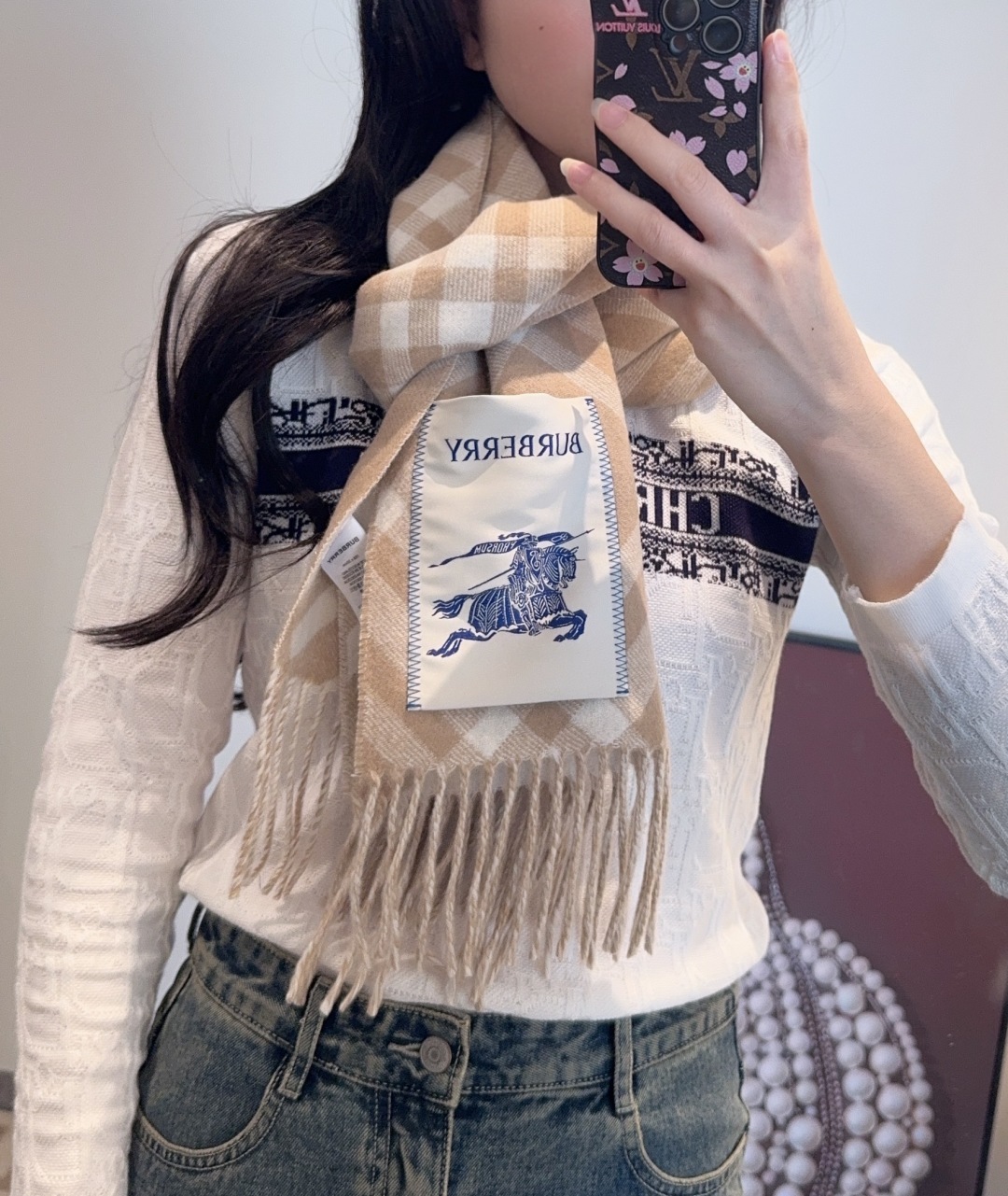 高品质 怒推走量新款🎊巴宝莉官网最新款💥 100%顶级双面山羊绒材质🔥非常保暖👑 柔软亲肤，不扎脖😍经典