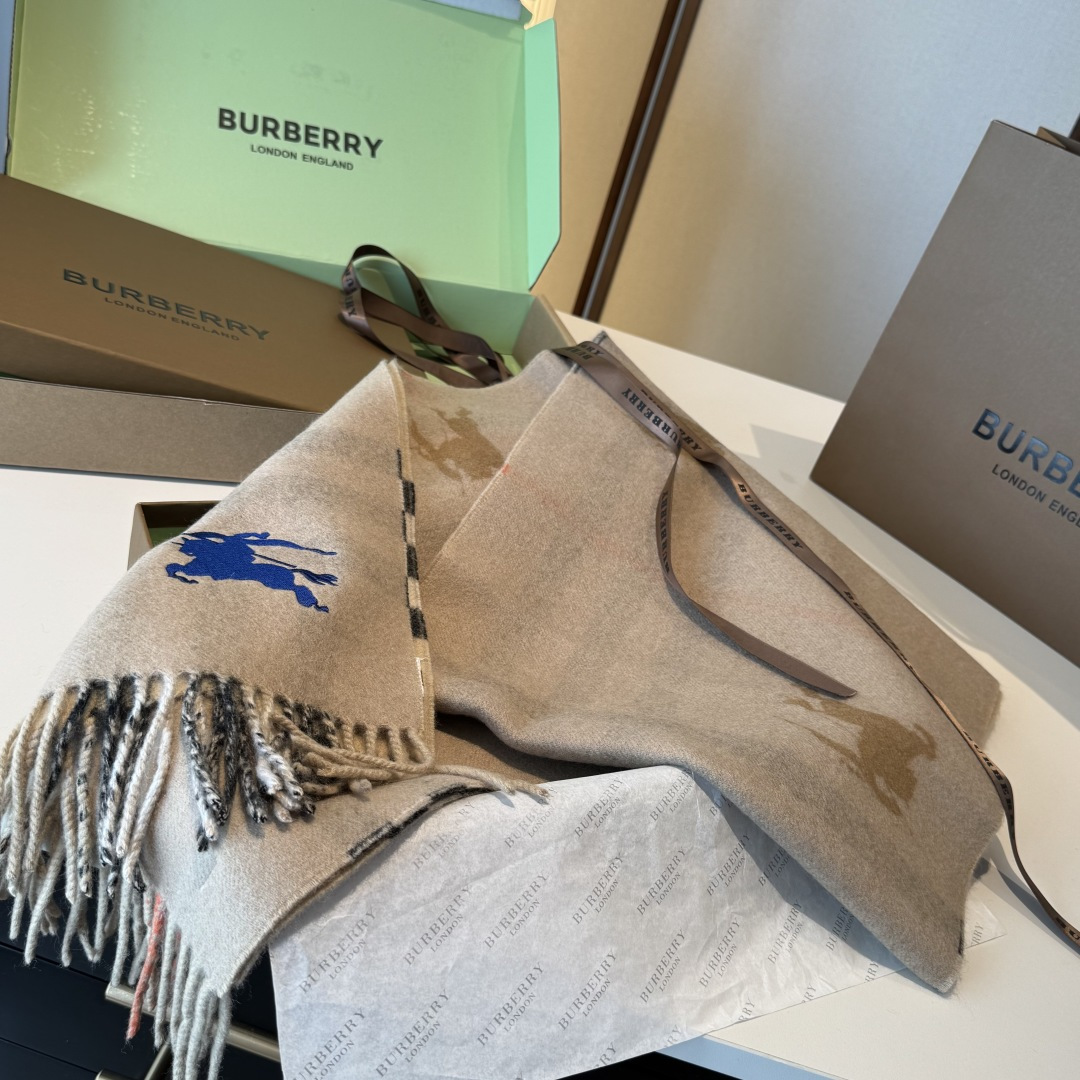 ❤️最新款 B双刺 双面刺绣➕印花➕提花 大密度双面羊绒格子围巾 超高难度工艺 绝非一般copy能做 原