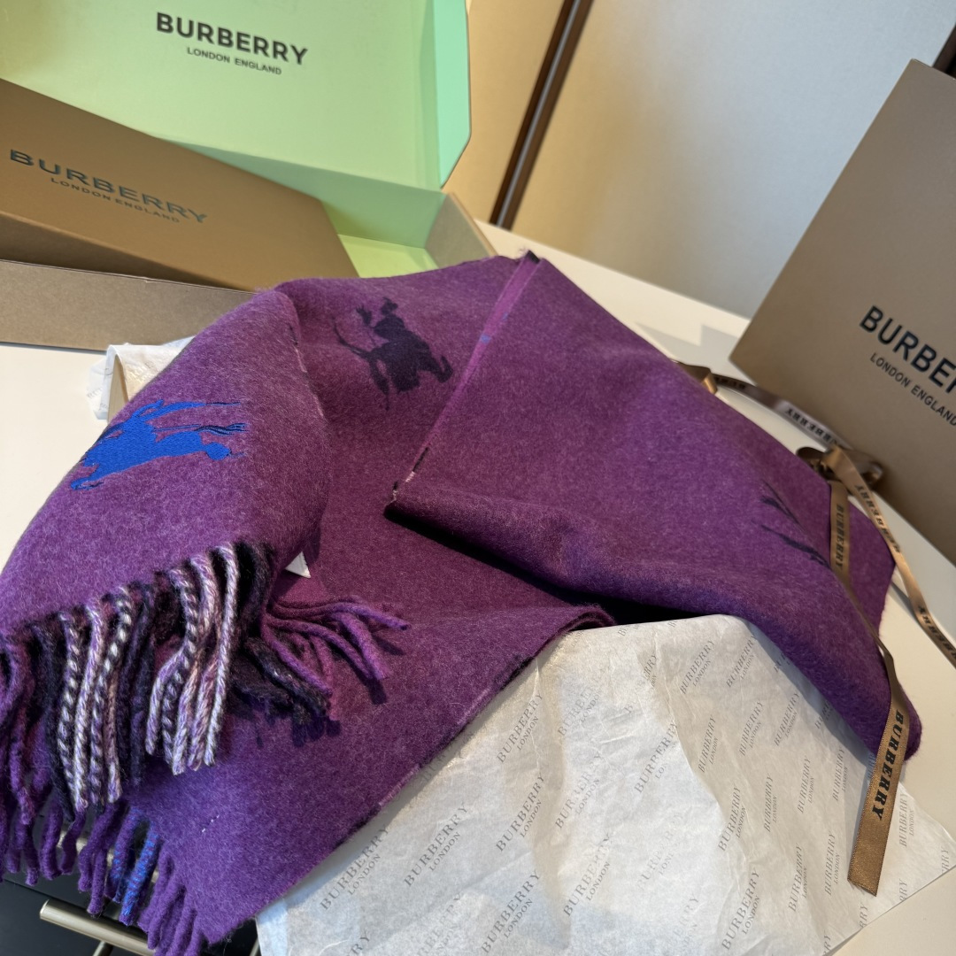 ❤️最新款 B双刺 双面刺绣➕印花➕提花 大密度双面羊绒格子围巾 超高难度工艺 绝非一般copy能做 原