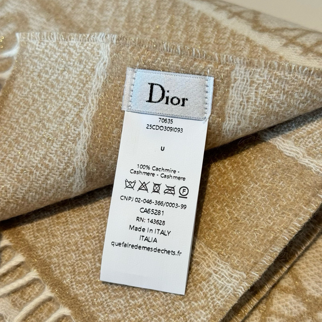 Dior CD新款菱格银丝羊绒双面提花大披肩‼