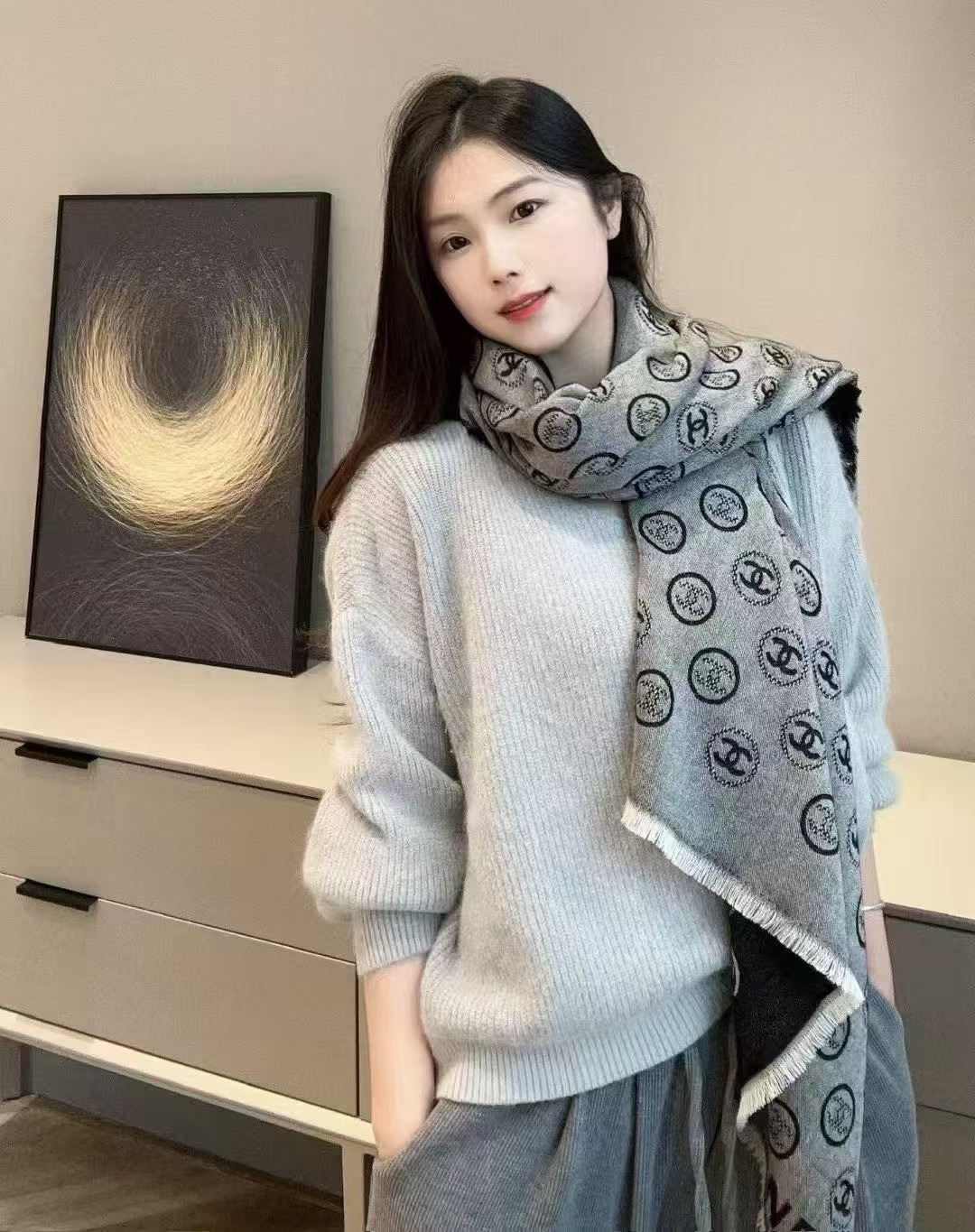 Chanel Chanel香家 高级舒适 气质 相信我的就收吧 香奈儿这款触动内心的柔美围巾