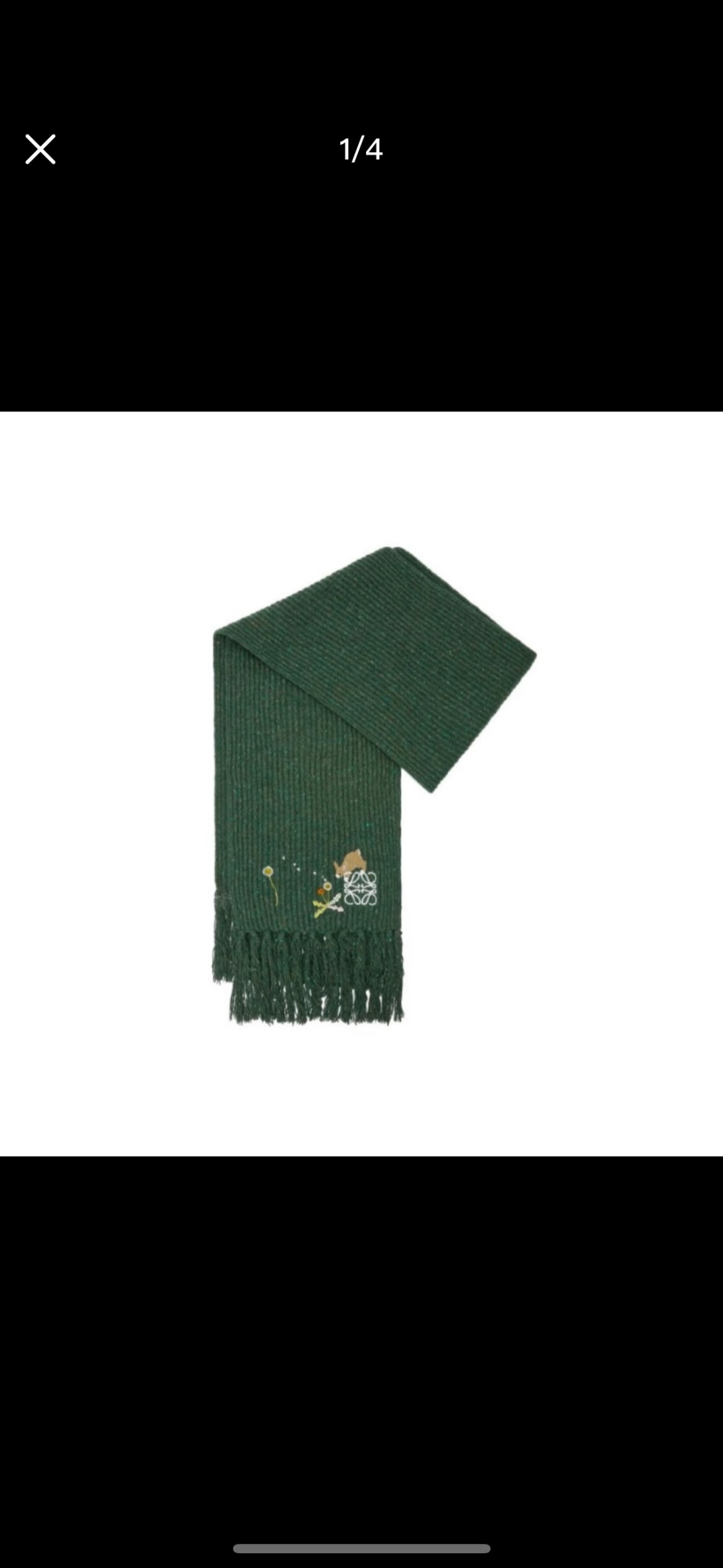 Loewe✖️Sunafujita联名款 小兔花卉刺绣流苏 原单！重磅推荐！新款针织围巾！低调的奢侈感。