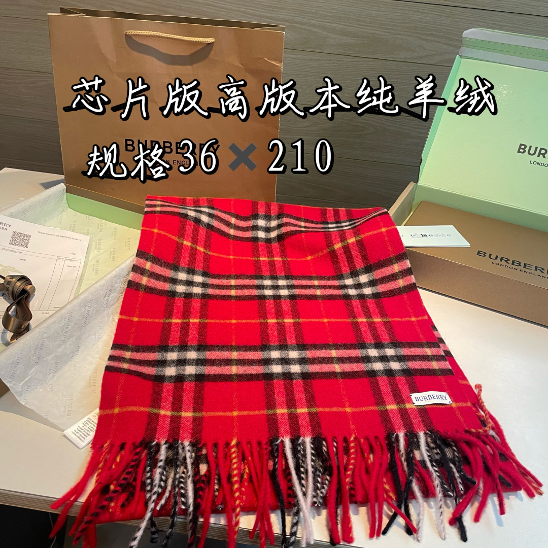 Burberry圣诞款羊绒版本金婧，张婧仪，周洁琼同款围巾新年福利苏格兰大红格围巾，走英国的单， 这款是