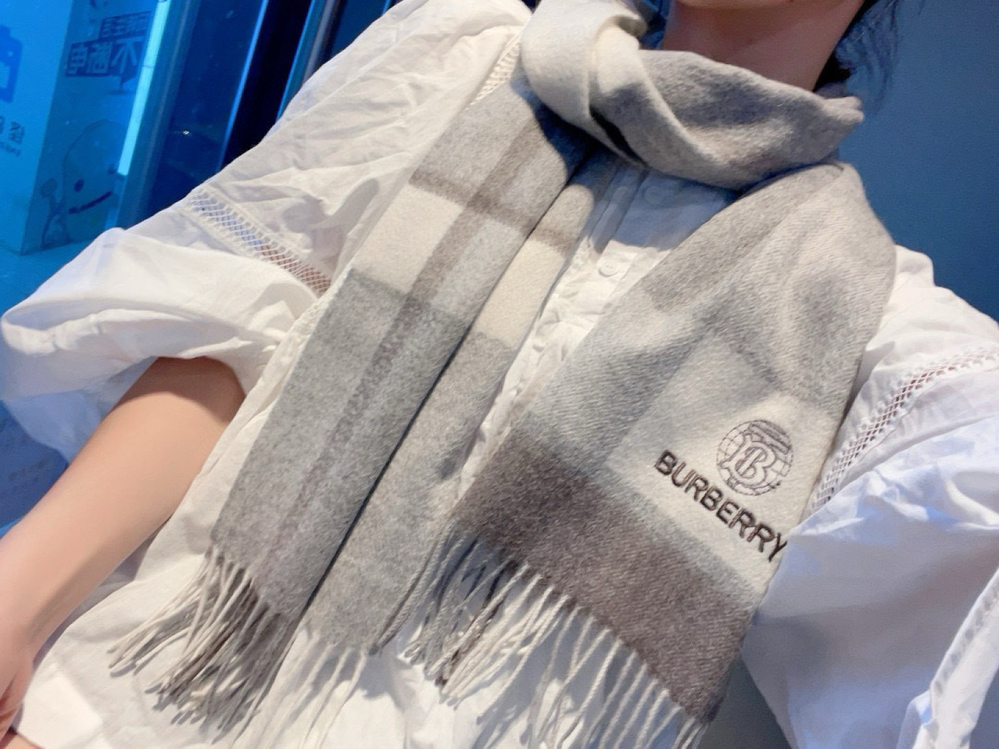 🆕Burberry · 巴宝莉格子围巾❗️好看的要疯掉了，太有型太有魅力了❗️❗️非常斯文时尚的秋冬单品