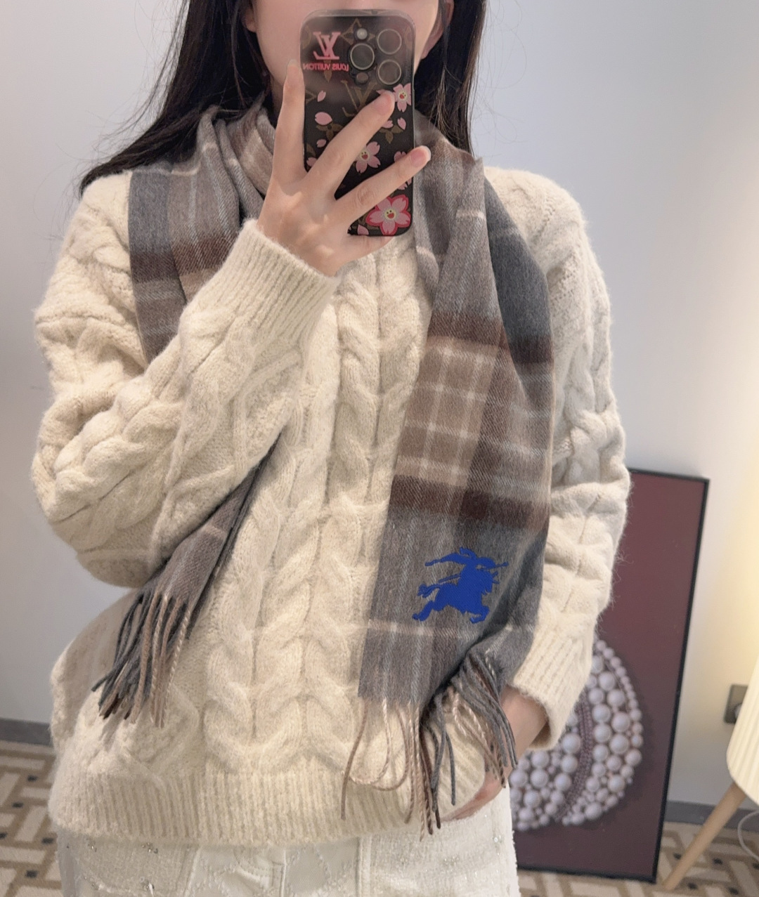 ✨✨Burberry · 巴宝莉双面围巾❗好看的要疯掉了，太有型太有魅力了❗❗非常斯文时尚的秋冬单品！真