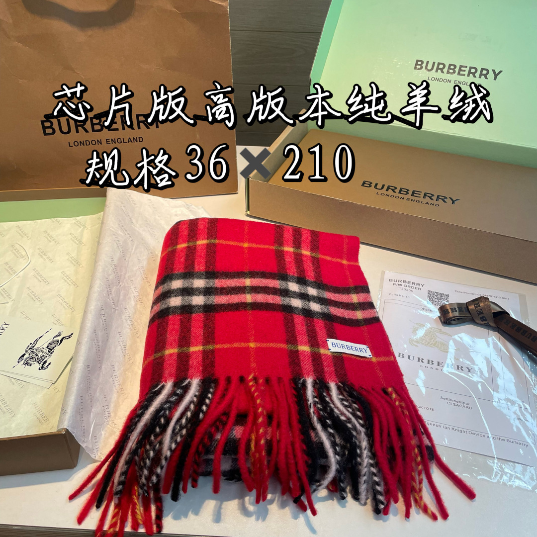 Burberry圣诞款羊绒版本金婧，张婧仪，周洁琼同款围巾新年福利苏格兰大红格围巾，走英国的单， 这款是