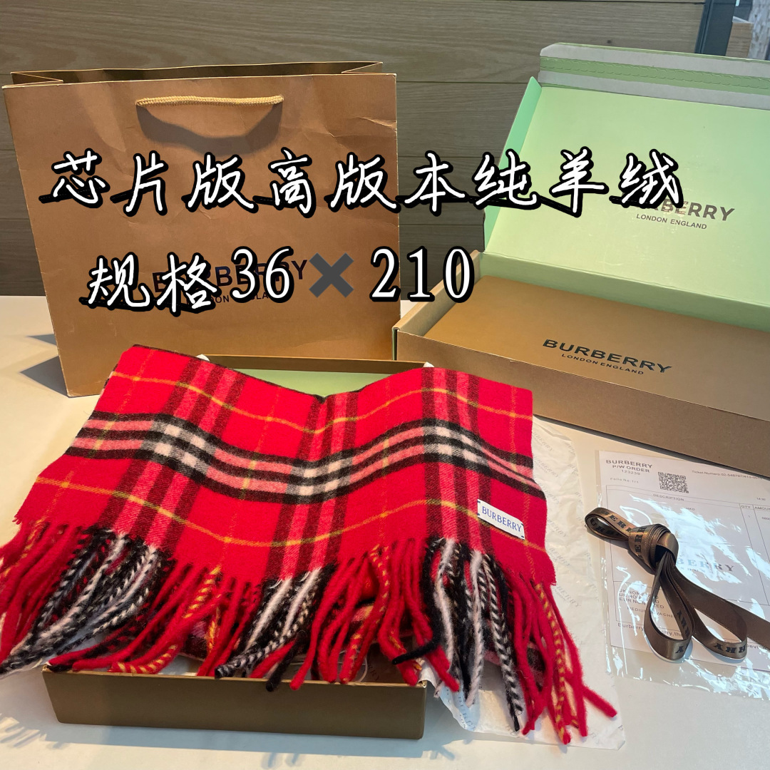Burberry圣诞款羊绒版本金婧，张婧仪，周洁琼同款围巾新年福利苏格兰大红格围巾，走英国的单， 这款是