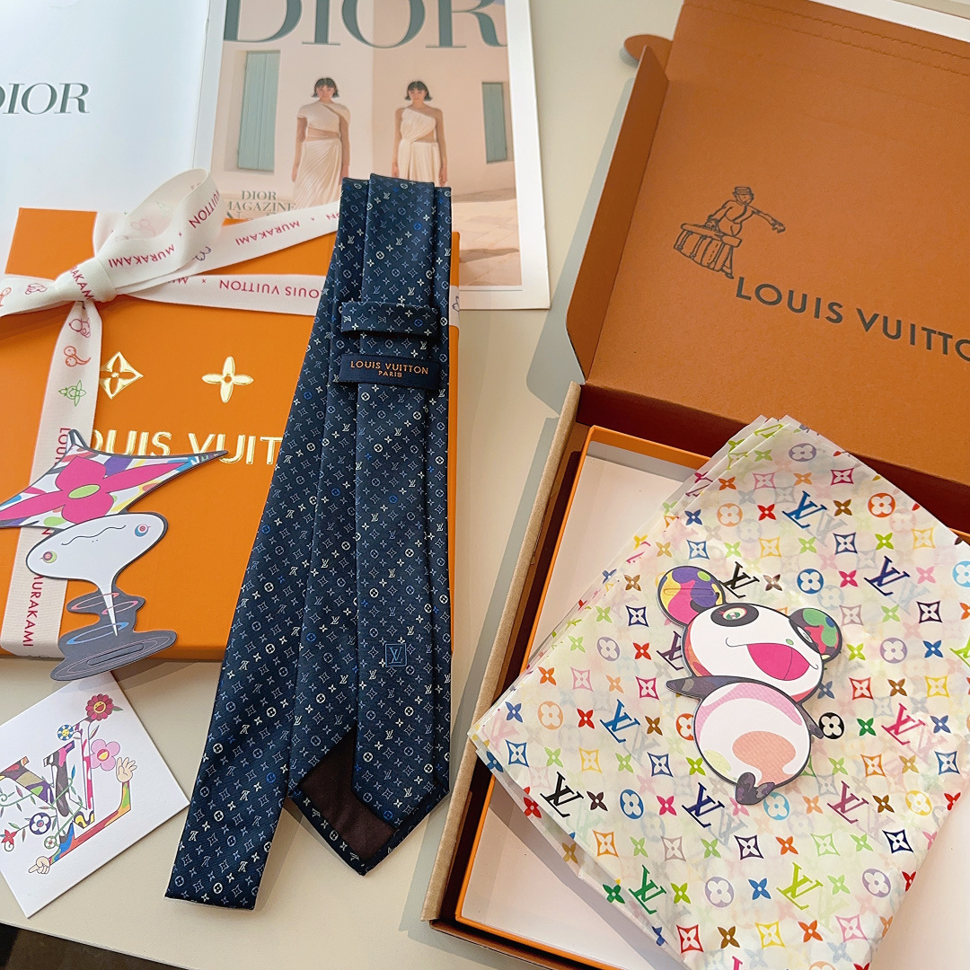 特 LV老花领带 ，路易威登经典领带👔老花提花设计，男士必备单品超时尚！高端品质 版型面料都达到品牌标准