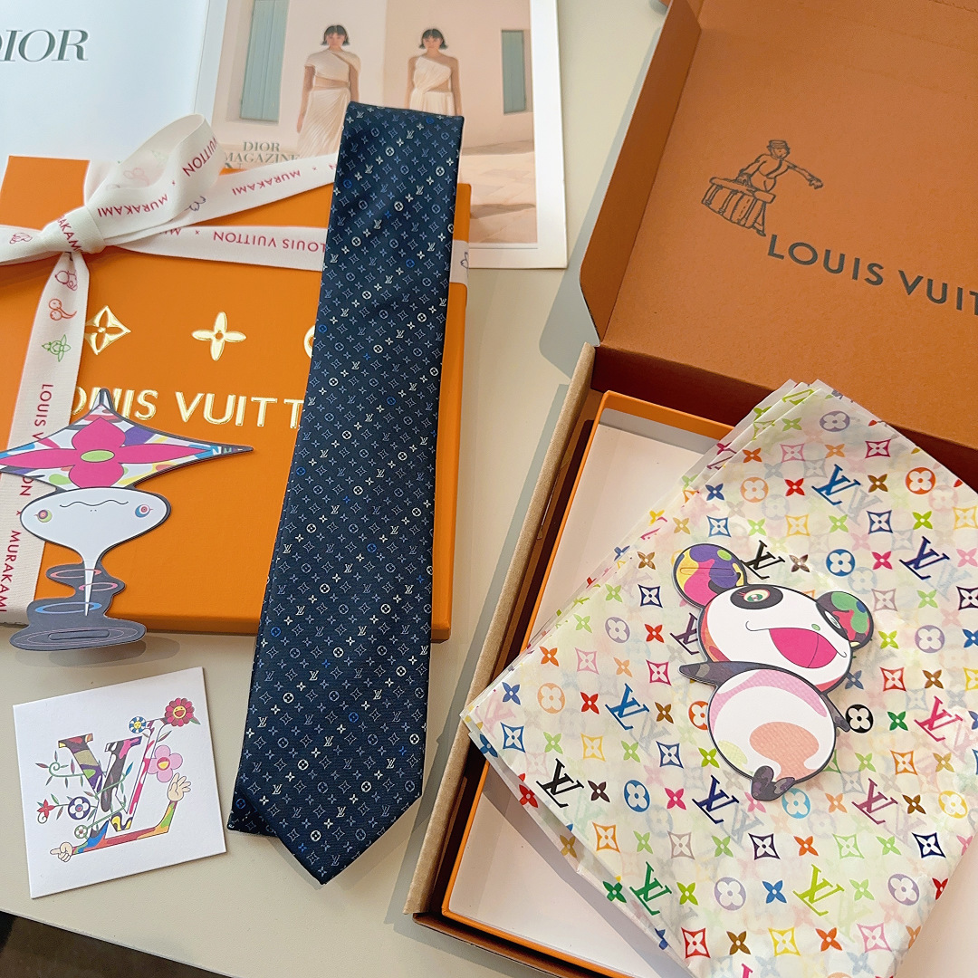 特 LV老花领带 ，路易威登经典领带👔老花提花设计，男士必备单品超时尚！高端品质 版型面料都达到品牌标准