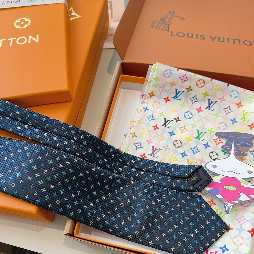 特 LV老花领带 ，路易威登经典领带👔老花提花设计，男士必备单品超时尚！高端品质 版型面料都达到品牌标准