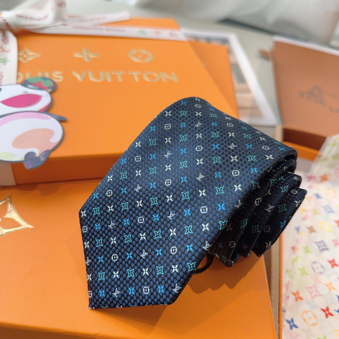 特 LV老花领带 ，路易威登经典领带👔老花提花设计，男士必备单品超时尚！高端品质 版型面料都达到品牌标准