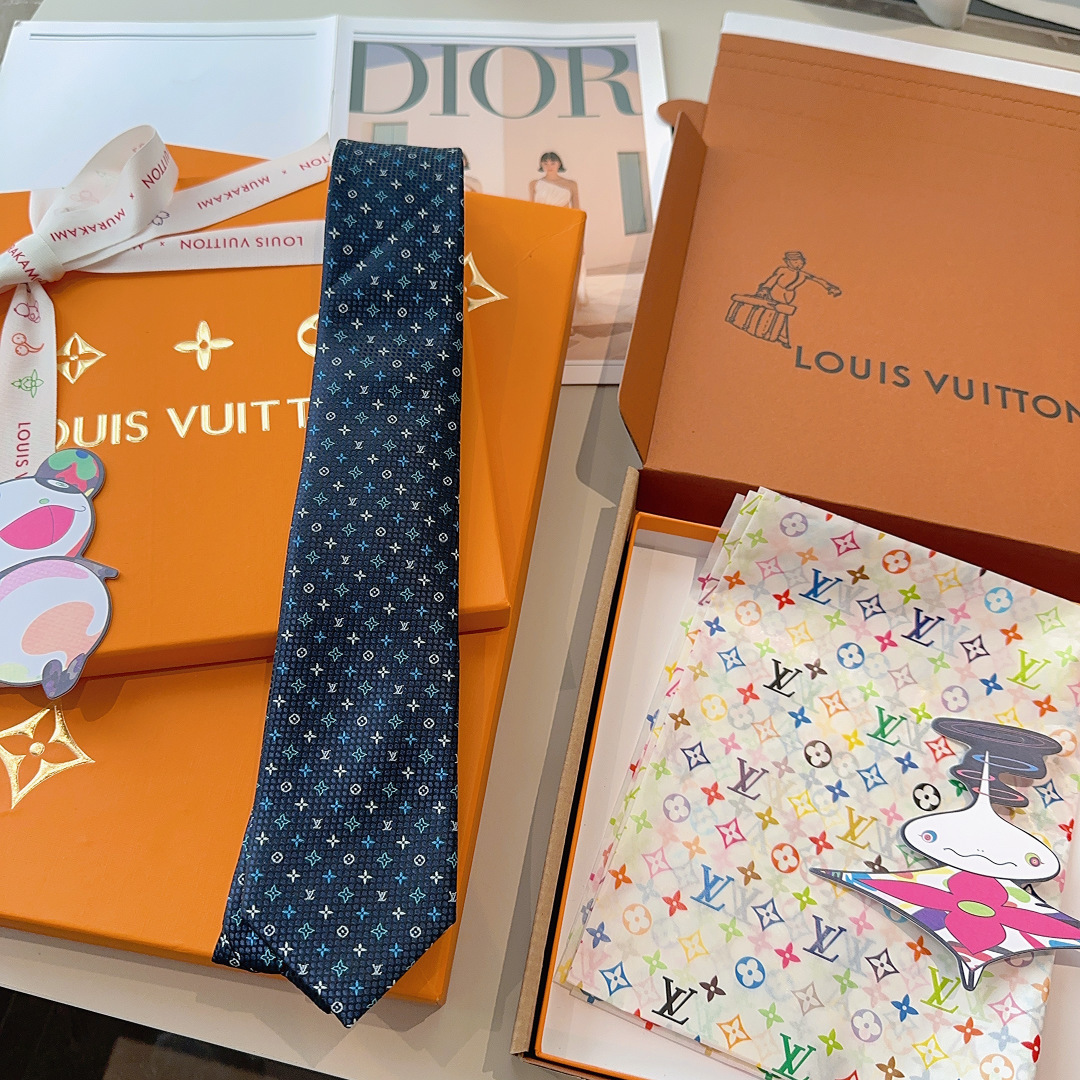 特 LV老花领带 ，路易威登经典领带👔老花提花设计，男士必备单品超时尚！高端品质 版型面料都达到品牌标准