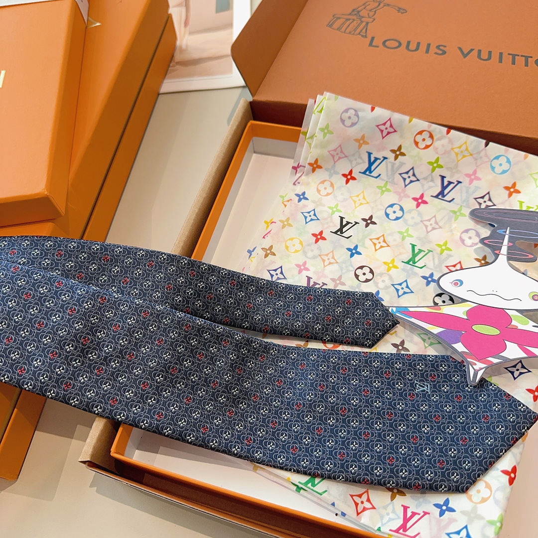 特 LV老花领带 ，路易威登经典领带👔老花提花设计，男士必备单品超时尚！高端品质 版型面料都达到品牌标准