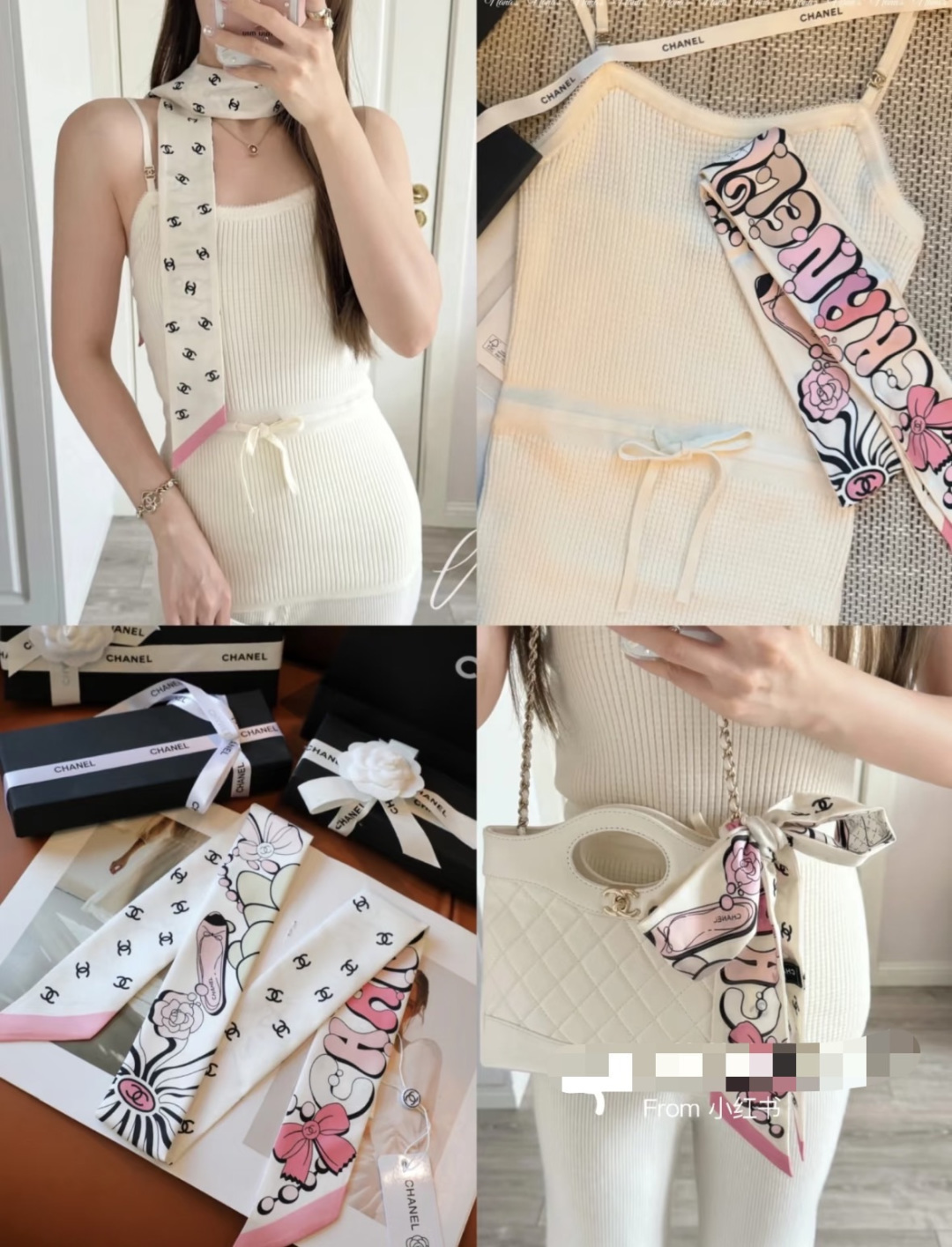NO:921326,Chanel Twilly scarf is here, with Chanel cartoon letters. It is a real cutie. I can hold it with three hands and close my eyes. I have not seen such a beautiful twilly for a long time. It is really fragrant and a must-have artifact for concave shapes. There are not many. It will not always be available. It has a high practicality rate. It can be used to tie hair, bags, etc.. It is unique and is better than anything. Material: twill silk  Size/6cm silk scarf, ribbon, hair bundle, chanel, chanel, real silk19860909香奈儿Twilly小丝巾来了,Chanel 卡通字母 名副其实的小可爱, 人手三条闭眼收,我都不拦着 N久都没有见过这么好看的twilly 真的是真香本香了,凹造型必备神器 数量不是很多.也不会一直有 实用率贼高,绑头发,绑包包,等等等等… 独一无二,宁缺毋 材质:斜纹真丝 尺寸/6cm丝巾,飘带，发束,chanel,chanel,real silk,accessory
