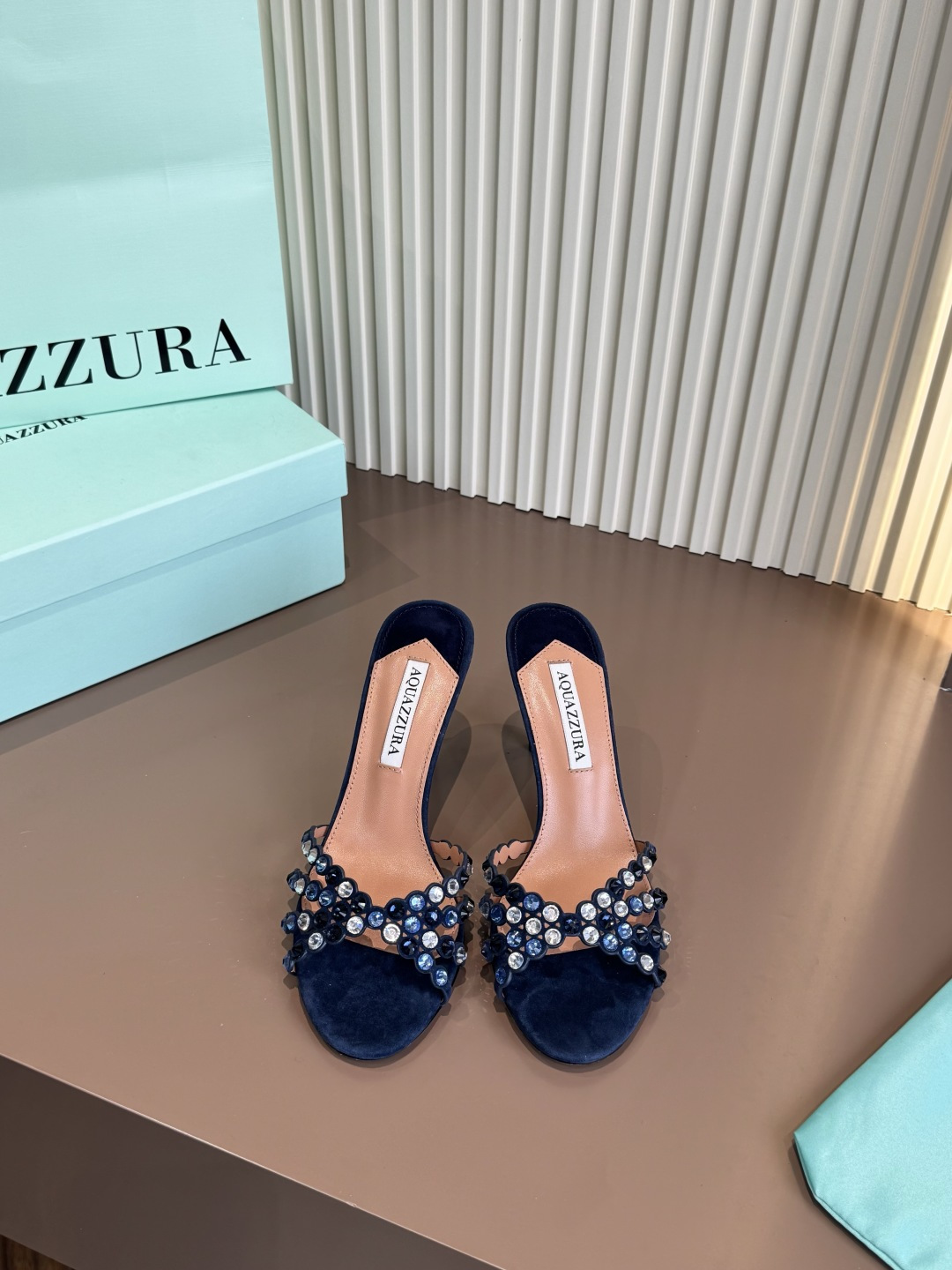 Aquazzura 拖鞋 燙鑽 PVC 高跟 露趾